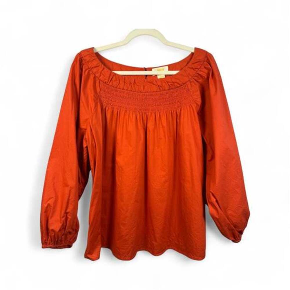 Anthropologie Maeve Jessie Smocked Swing Blouse